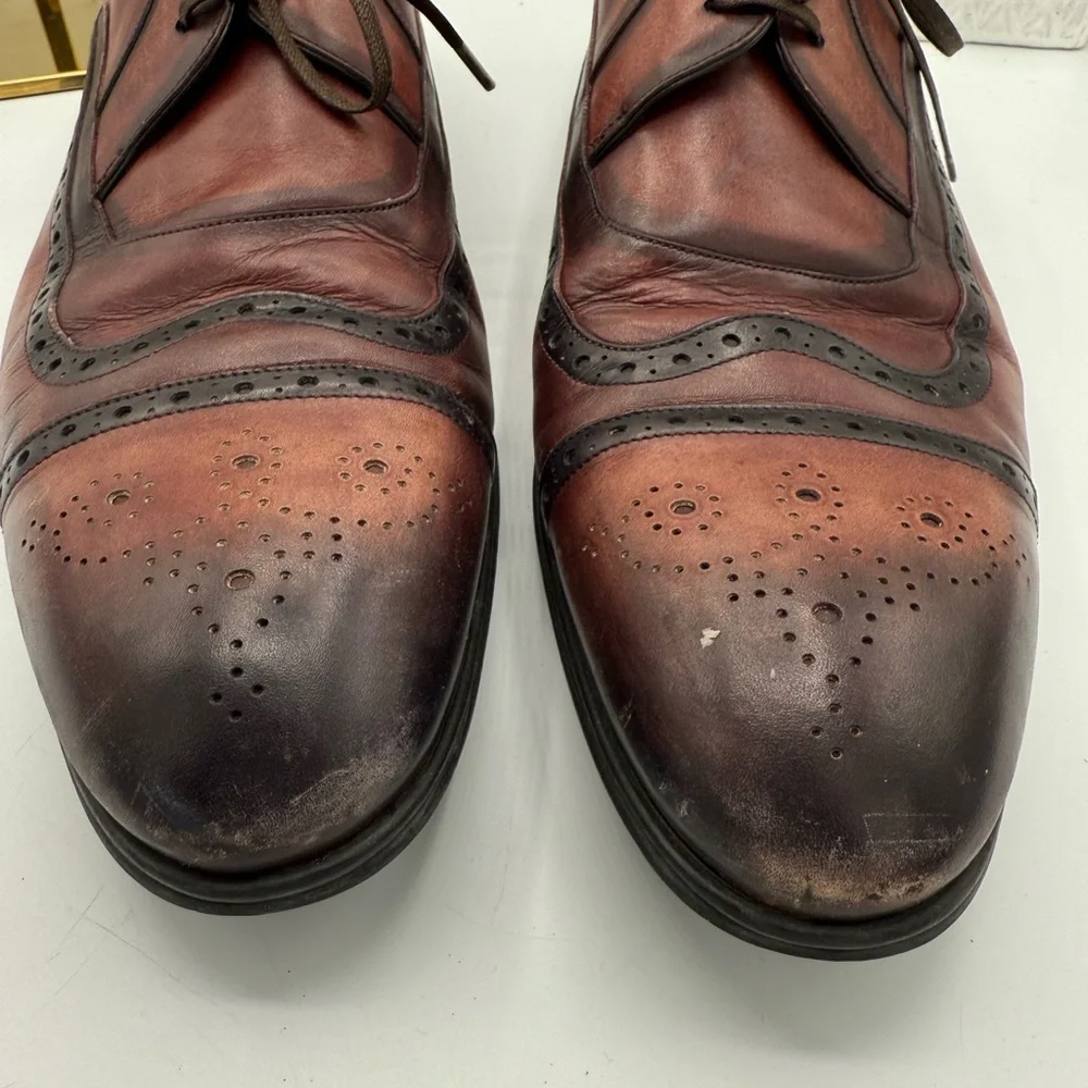 Dolce & Gabbana Brown Leather Brogue‎ Lace Up Derby Shoes